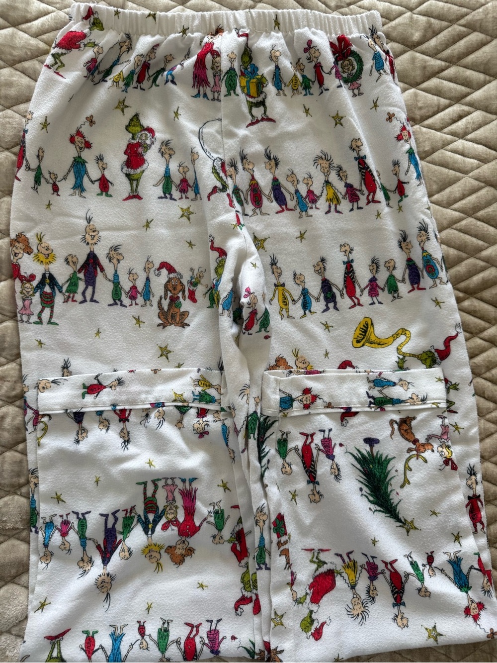 Pottery Barn Kids Dr. Seuss The Grinch Adult Flannel Pajama Set Size S Unisex - Picture 13 of 15